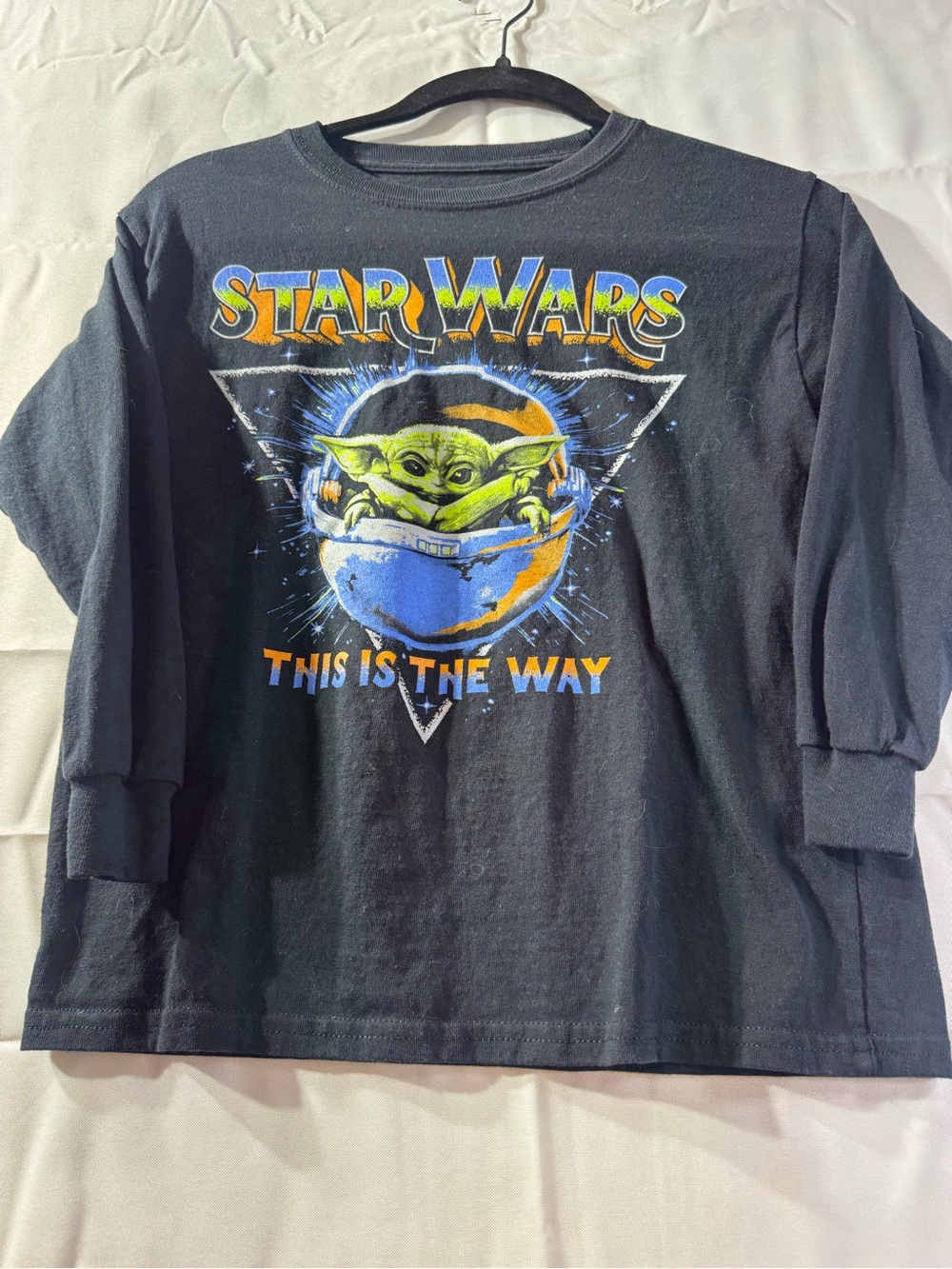 Star Wars Kids Medium  Black Long-Sleeve Tee This is the Way Grogu Graphic